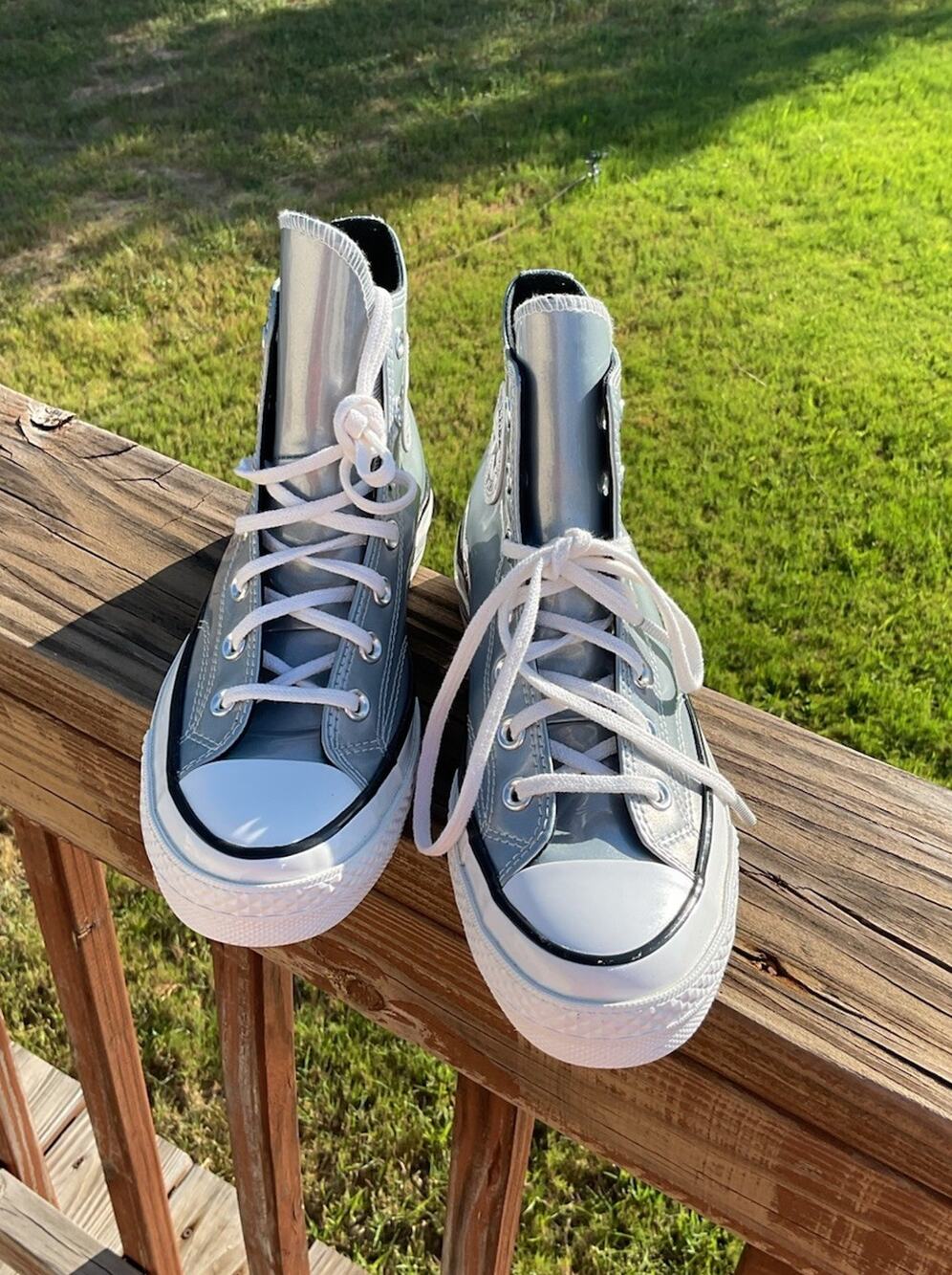 Converse Chuck 70 High Industrial Glam Metallic Silver 568796C Women's Sz 8 NWOT